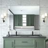 40x32 Beveled Edge Frameless Bathroom Vanity Mirror Hangs Horizontally or Vertically Modern Elegant Design Safe Installation