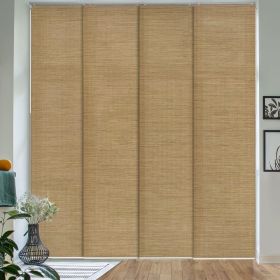 Adjustable Vertical Blinds, 45.8"-86" W, Up to 96" H, Extendable Panel Track for Sliding Closet Doors, Panel Curtains, Pecan