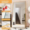 Full Length Mirror, 76.4"x37" Gold Oversized Tempered Floor Mirrors with Stand, Full Body Dressing Mirror Hanging or Leaning