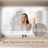 Vanity Mirror with LED Light, Anti Fog, Dimmable,Tricolor TemperaturE, Both Vertical and Horizontal Wall Mounted, Vanity Mirror
