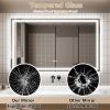 Vanity Mirror with LED Light, Anti Fog, Dimmable,Tricolor TemperaturE, Both Vertical and Horizontal Wall Mounted, Vanity Mirror