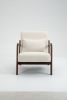 Mid Century Modern Accent Chair with Wood Frame, Upholstered Living Room Chairs with Waist Cushion, Reading Armchair for Bedroom Sunroom