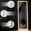LED Full Length Mirror 64" x 21" Full Body Mirror with Stand Wall Mounted Hanging with Lights Free Standing ,White