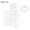 Tall Bathroom Corner Cabinet, Freestanding Storage Cabinet with Doors and Adjustable Shelves, MDF Board, Black
