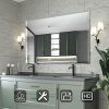 40x32 Beveled Edge Frameless Bathroom Vanity Mirror Hangs Horizontally or Vertically Modern Elegant Design Safe Installation