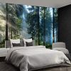 Tropical Rainforest Fabric Wallpaper 195"x120" Misty Enchanted Jungle Wood Tree Nature Landscape Easy Care Heavy Duty Adhesive