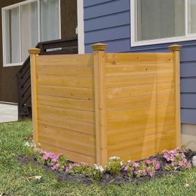 Privacy Screens 73.5in H x 36in W Tiaga Slatted Premium Wood Freestanding or Surface Mounted Privacy Screen Kit (1 Panel) (Color: 48X48 2 Solid Panels)