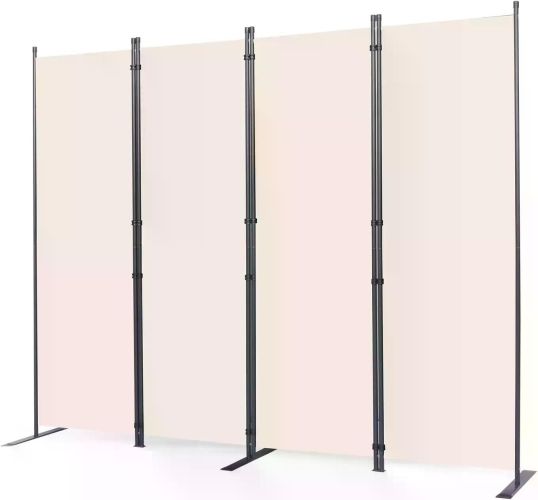 Room Dividers, 8 Pieces with Wider Support Legs, 6-foot Movable Room Dividers, 176 "wide X 71" High, Black