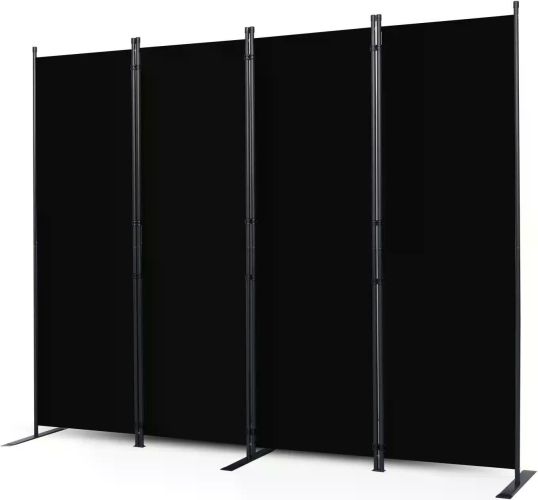 Room Dividers, 8 Pieces with Wider Support Legs, 6-foot Movable Room Dividers, 176 "wide X 71" High, Black